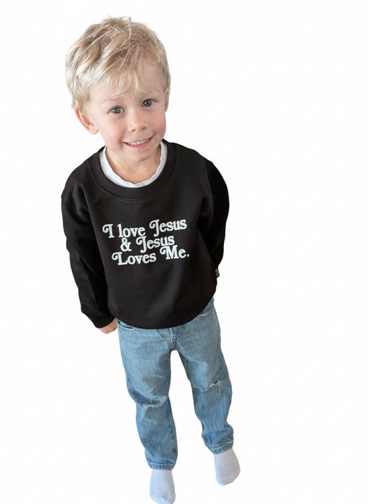 I love Jesus + Jesus Loves | Baby & Toddler Sweatshirt