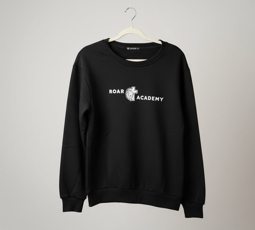ROAR Academy | Black with white logo Pullover (Unisex)